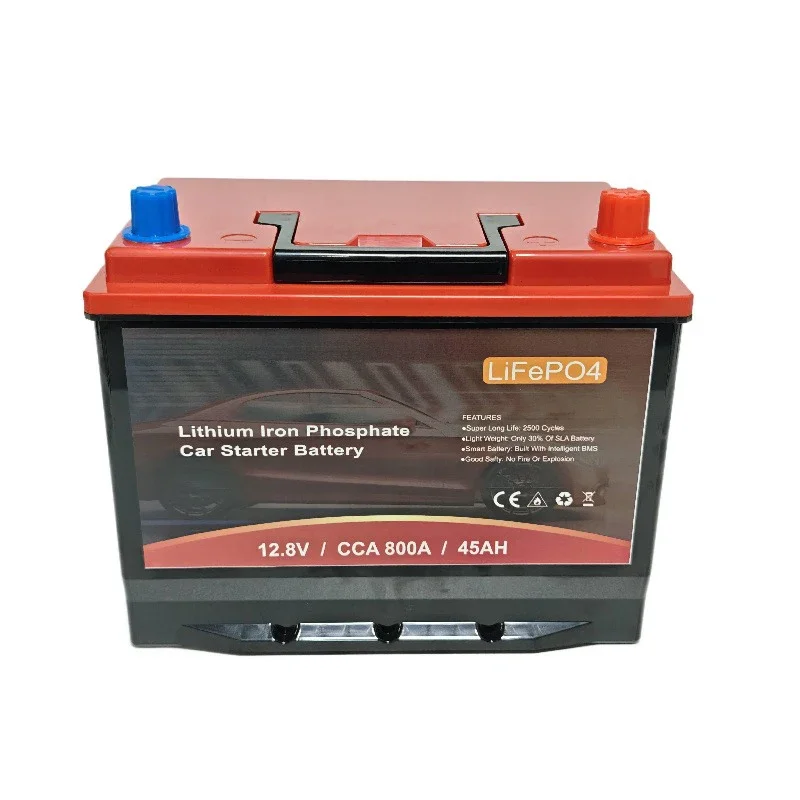 80D26/S95 12.8V LiFePO4 Car Start Battery 12V 45Ah 75Ah 100Ah Lithium Cranking Car Starting Battery 800CCA 1000CCA 1200CCA