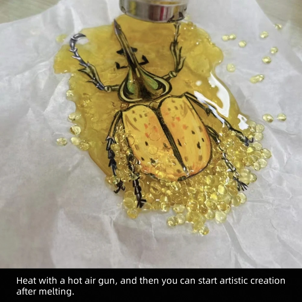 300G Amber Yellow Transparent Hot Glue Particles Folding Machine Micelle Insect Sample Students' Creative Art DIY Handicrafts