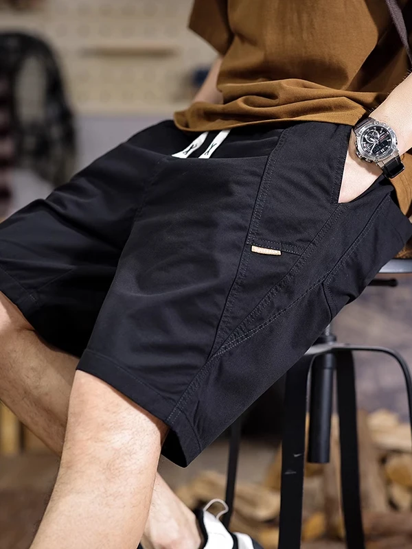 

plus Size 300 Pou American Sle Pure Cotton Workwear orts Men Summer Outdoor Trendy Brand Mid-Pay Casual Five-Quarter P...