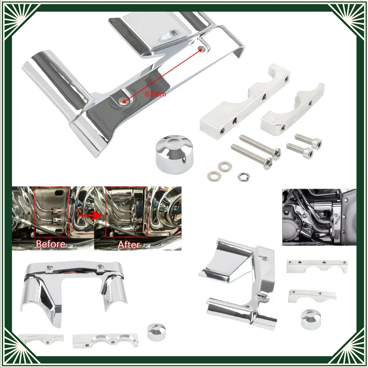 Aluminum Motorbike For Harley Softail FXST Fat Boy FLSTF Night Train Nacelle Oil Line Cover Kit Chrome Accessories