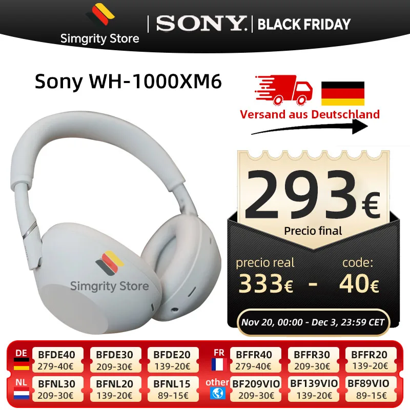 سماعات رأس سوني WH-1000XM6 الرائدة المانعة للضوضاء فوق الأذن، سماعات بلوتوث لاسلكية، صوت مميز عالي الدقة، راحة نهائية، تصميم قابل للطي، حافظة متينة، بطارية 30 ساعة، iOS وAndroid - أسود #1