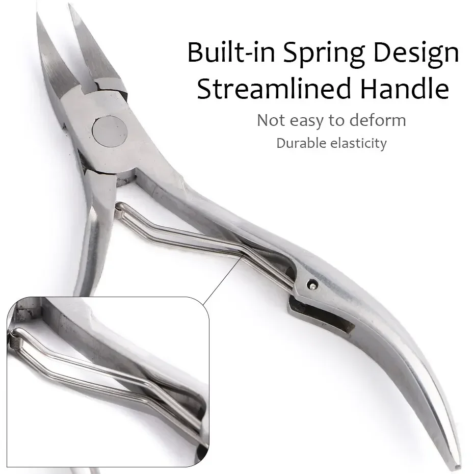 مانيكير كماشة مزيل الفولاذ المقاوم للصدأ باديكير إهاب المقص مقص أظافر الجلد الميت أداة قادين النسر منقار ذو طيات #2