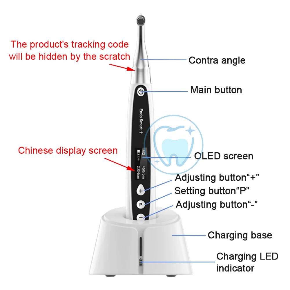 Woodpecker Dental Endo Motor Endo Smart+ Brushless Endo Motor Dental Wireless Endo Motor Root Canal Treatment Dental Equipment