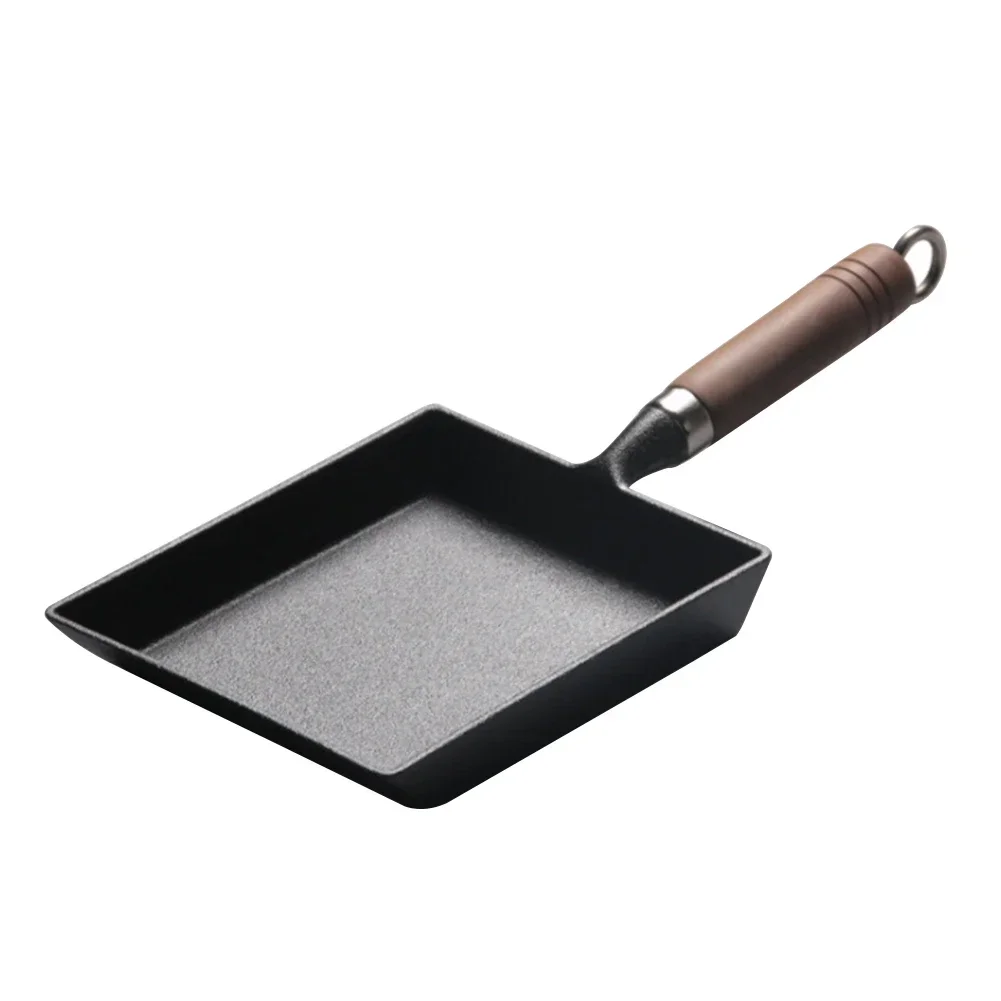 Japanese Style Thickened Tamagoyaki Cast Iron No Coating Kitchen Frying Pan Mini Tools Omelette Heat Resistant Rectangle