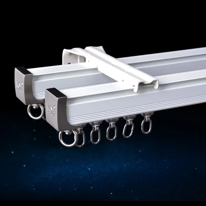 Aluminium Legierung Stille Vorhang Track Vorhang Stange Decke Seite Installation Einzel Durable Triple Vorhangs Zubehör Angepass