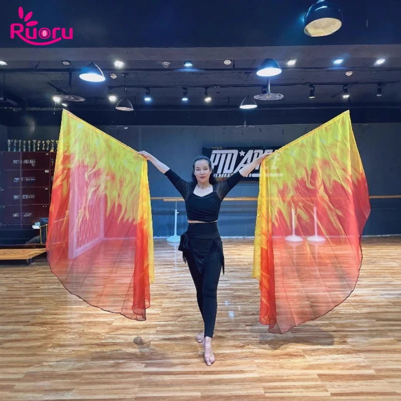 루오루 2개입 190*140cm 댄스 플래그 기독교 댄스 불꽃 플래그 댄스 예배 플래그 무대 공연 소품 배너 교회용