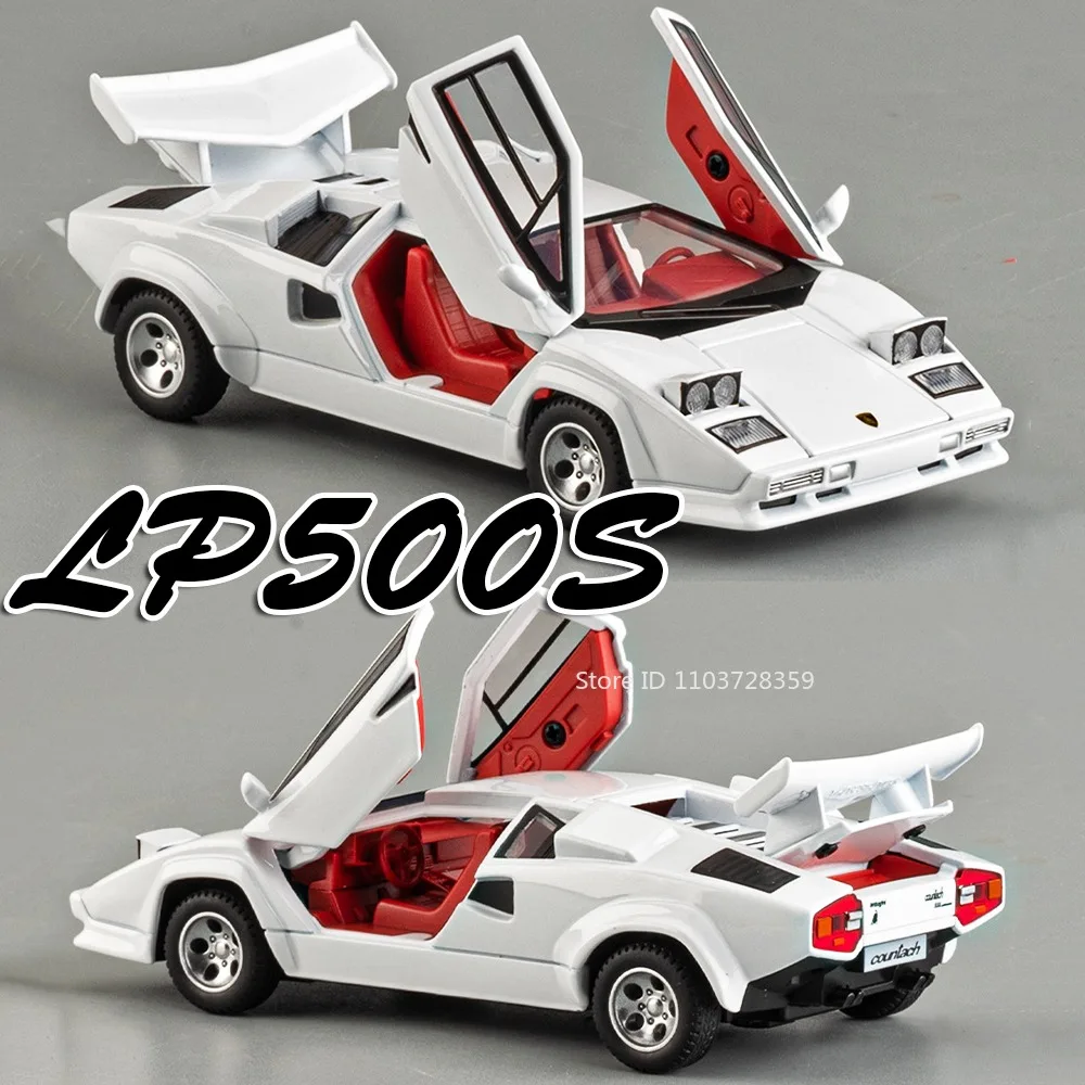 1:32 LP500S V12 exquisito modelo de juguete coches deportivos aleación Diecast absorción de impacto tirar hacia atrás sonido luz supercoche juguetes para chico adulto
