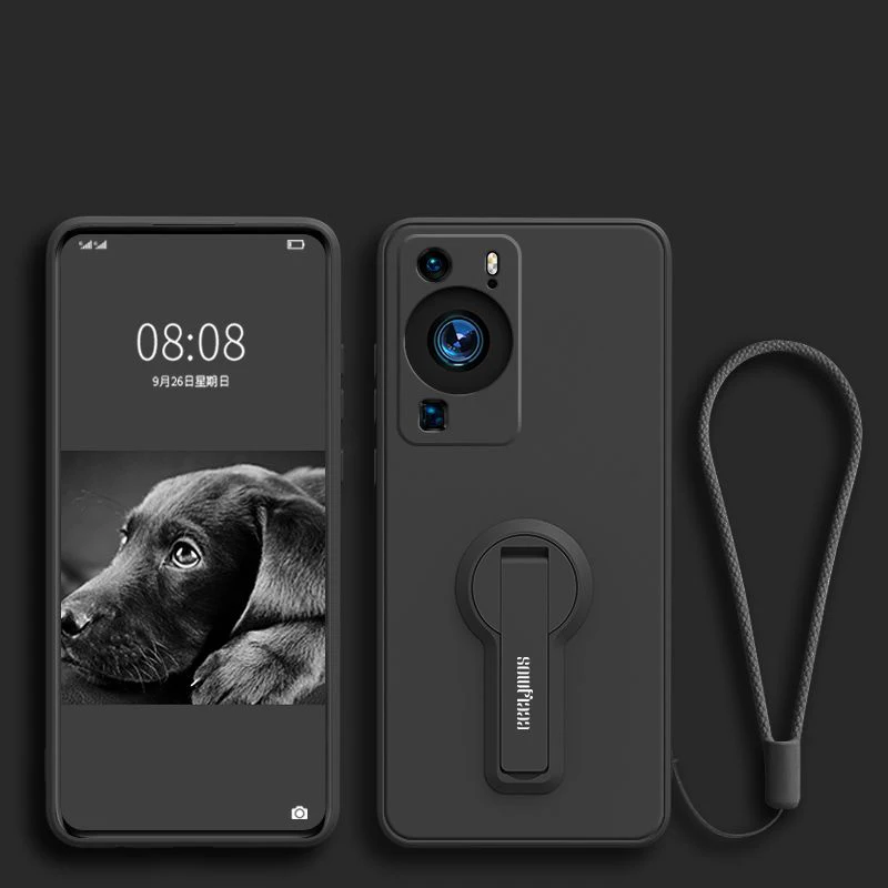 For Huawei P60 Pro Art Liquid Silicone Sleeve with Bracket for Huawei P60Pro P60Art Phone Case Protective Shell Soft Cover