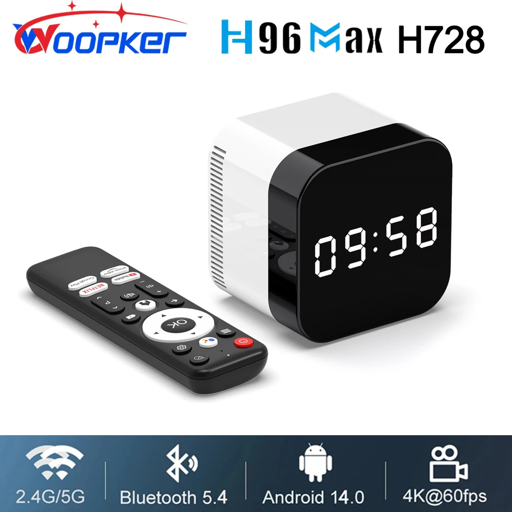 Woopker Smart TV Box H96 MAX H728 Android 14 Allwinner 8-Core Octa Core Ulrta 8K Wifi6 BT5.4 Home Theater Streaming Media Player