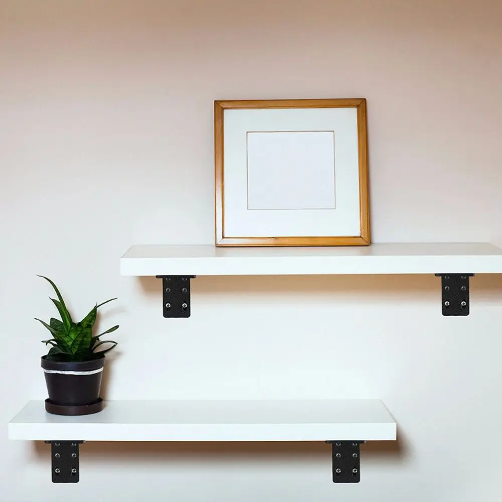 

Replacement Heavy Duty Floating Shelf Brackets Black Coated Wall Mount Wall Shelf Support Metal Shelve L Brackets