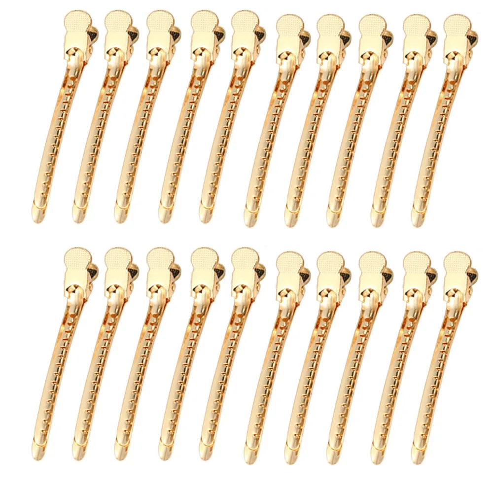 

20Pcs Simple Salon Hairpin Clamps DIY 9.5cm Hair Salon Fixed Clips Hairdressing Stainless Steel DIY Hairdressing Hairpins Barber