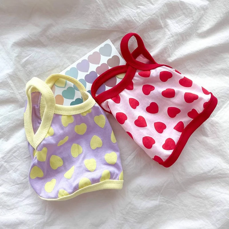 

Full Print Love Dog Clothes Summer Breathable Bichon Frise Vest Small & Medium Dog Sling Maltese Anti-Shedding T-Shirt