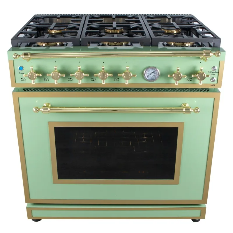 36-Inch Luxury Freestanding Stainless Steel  Certified Gas & Electric Range with Oven Convection Electronic Ignition