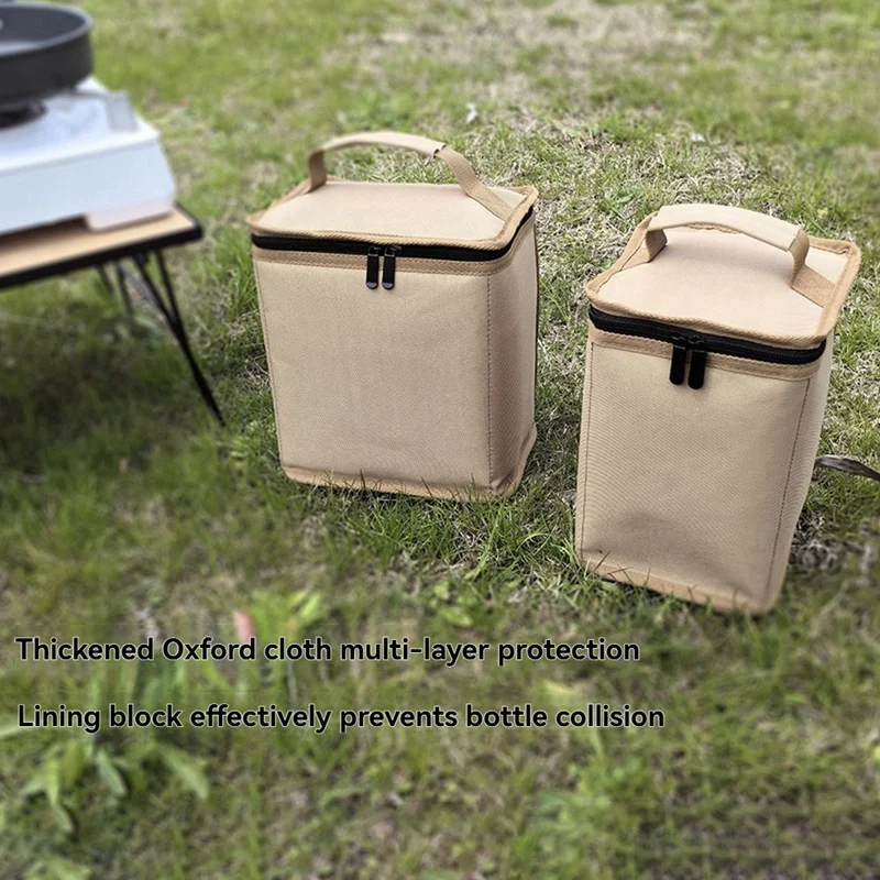 

Camping Gas Tanks Storage Bag Protective Case Khaki SmallJAS