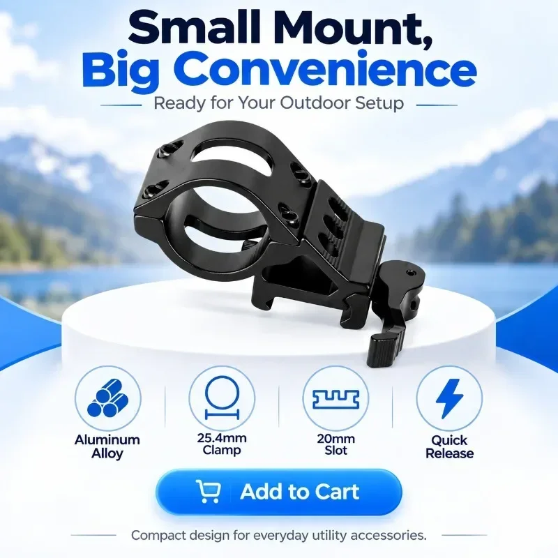 20mm Slide Rail Light Mount Aluminum Alloy Offset Light Holder 25.4mm Quick Release Clamp Bracket