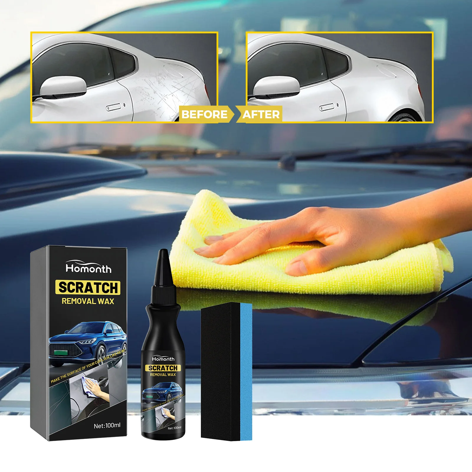 Scratch repair cream for car, paint maintenance, renovation, cleaning and brightening, car scratch repair cream