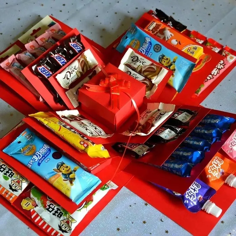 1pc caixa de explosão surpresa diy fácil de instalar criativo adequado como presente para o dia dos namorados aniversário casamento e aniversário