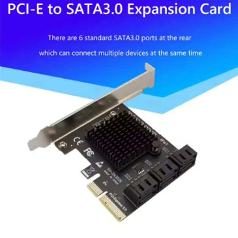 AEE7-PCI-E 6 portas cartão sata pci-e 4x cartões pci express para sata 3.0 6 portas sata iii 6gbps pcie x4 placa adaptadora de expansão