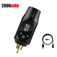 Wireless Tattoo Battery Cordless Power Supply 2000mAh Tattoo Pen Battery RCA Connector with LED Digital Display for Tattoo Gun