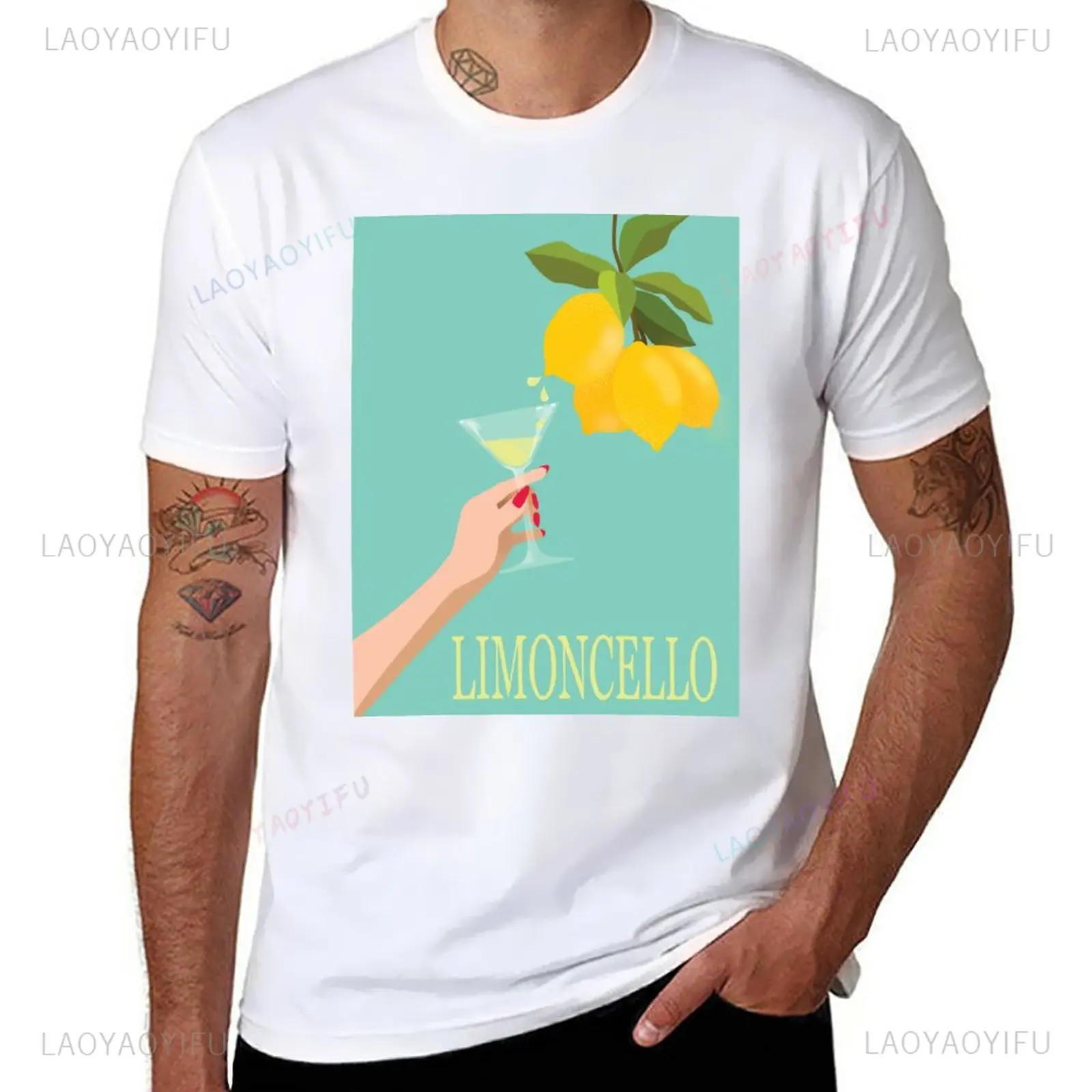 New Classic Summer Limoncello Man Printed T-Shirt High Quality Cotton Breathable T-shirts Man Blouse Mens Woman Tall T Shirts