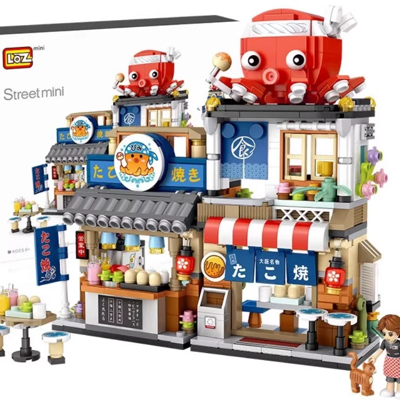 Genuine Loz Blocks Diy Building Toy Christmas Goods Moc Painting Cabin Food Shop Juguetes Candy House Girl Present Surprise Gift