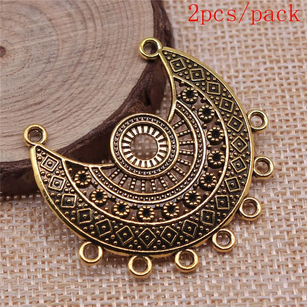 Crescent Moon Shaped Porous Earring Connector Charms For Jewelry Making DIY Pendants For Gift Bulk