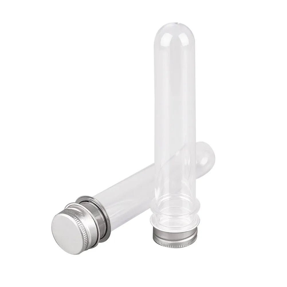 20 tubos de ensayo de plástico transparente de 40 ml, recipientes cilíndricos para mascotas, experimentos científicos, hidroponía, manualidades, decoración del hogar