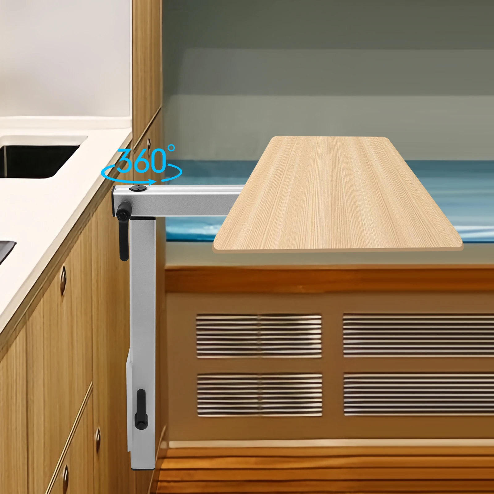 

RV Removable Table Leg Aluminum Alloy 360° Degree Rotatable Table Leg with Thoughtful Design Adjustable for RVs Yachts Motorhome