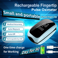 Rechargeable Medical Oximeter Strap Lanyard Fingertip Pulse Oximeter Blood Oxygen Saturation Monitor Digital LED Display Child