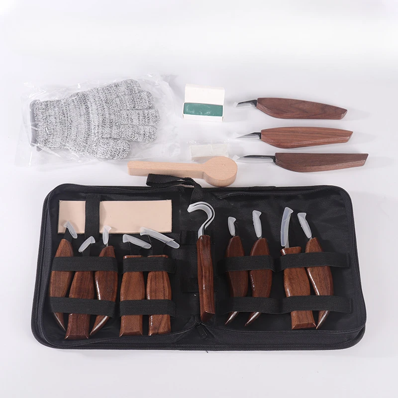 Wood Carving Kit 19PCS Wood Carpentry Woodwork Woodworking Tools Hand Joiner Diy Knife Workshop Professional Manual Carving