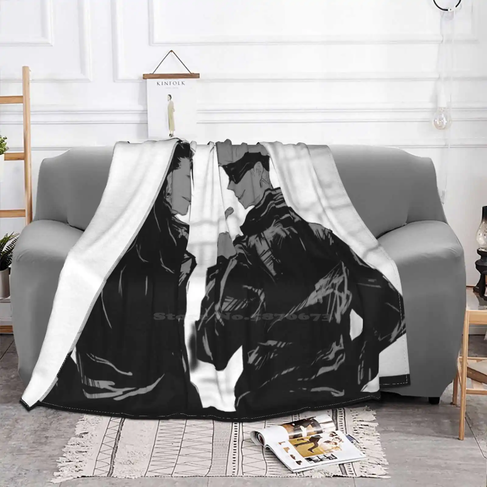 Gojo & Geto Black N White Best Selling Room Household Flannel Blanket Gojo Satoru Geto Jjk Getou Gojou Satoru