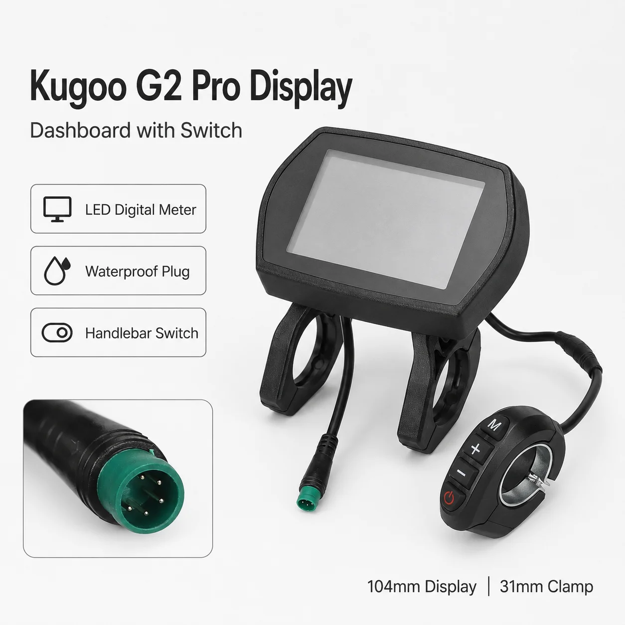 Kugoo G2 Pro Electric Scooter LED Display Dashboard with Switch Digital Speed Battery Meter Replacement Accessory
