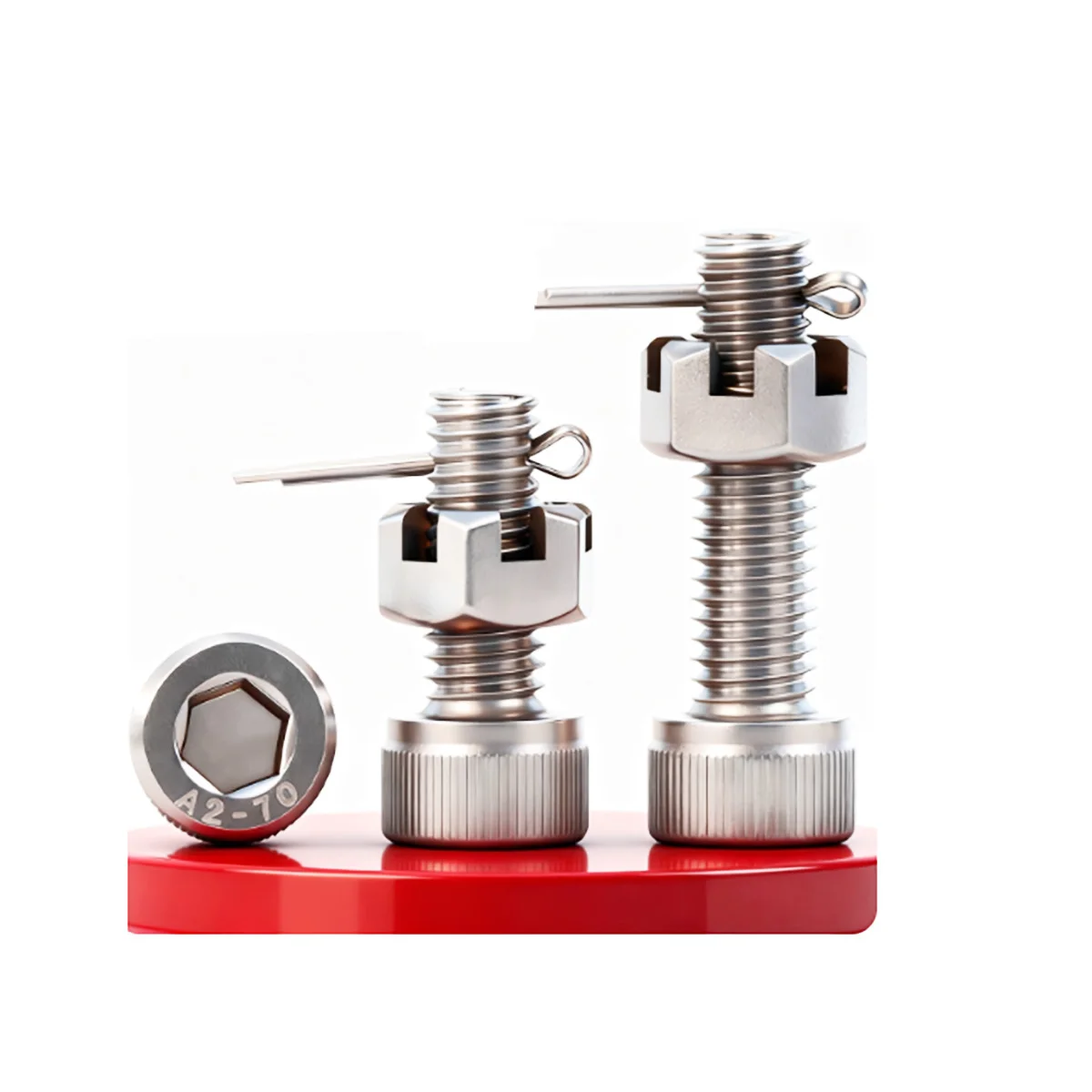 304 Stainless Steel Hex Socket Screws with Hole - Slotted Nut & Perforated Bolt/Rod Assortment Set M6-M16