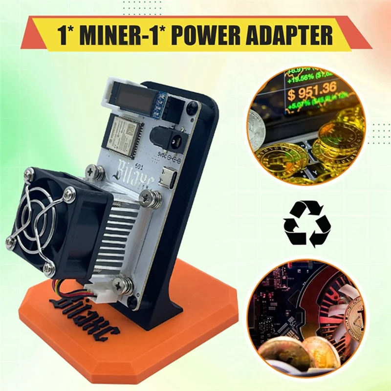 AT29-Bitaxe Gamma 601 BTC Solo Miner مع حامل 1.2TH/S 18W Bitcoin BTC Miner BM1370 Asic Chip من Antminer S21 Pro