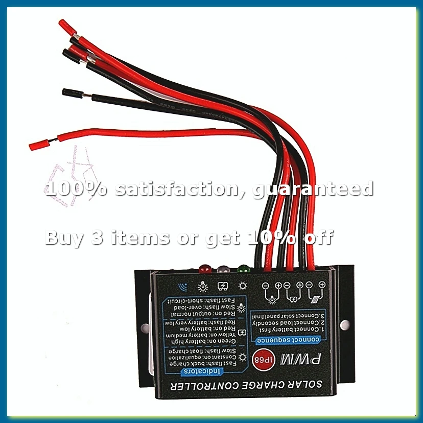 A82Z-10A 12V IP67 Waterproof Solar Charge Controller PWM Solar Control Regulator