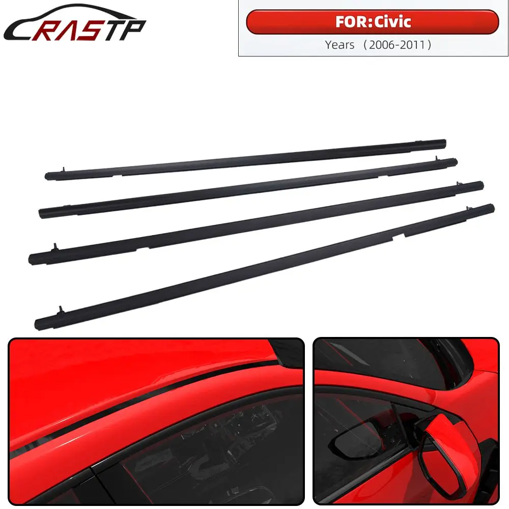 

RASTP-4 шт., уплотнительная лента для окон автомобиля, полоса для оконного ремня A‐02WSA1301ABK для Honda Civic Sedan 2006-2011 RS-LKT188