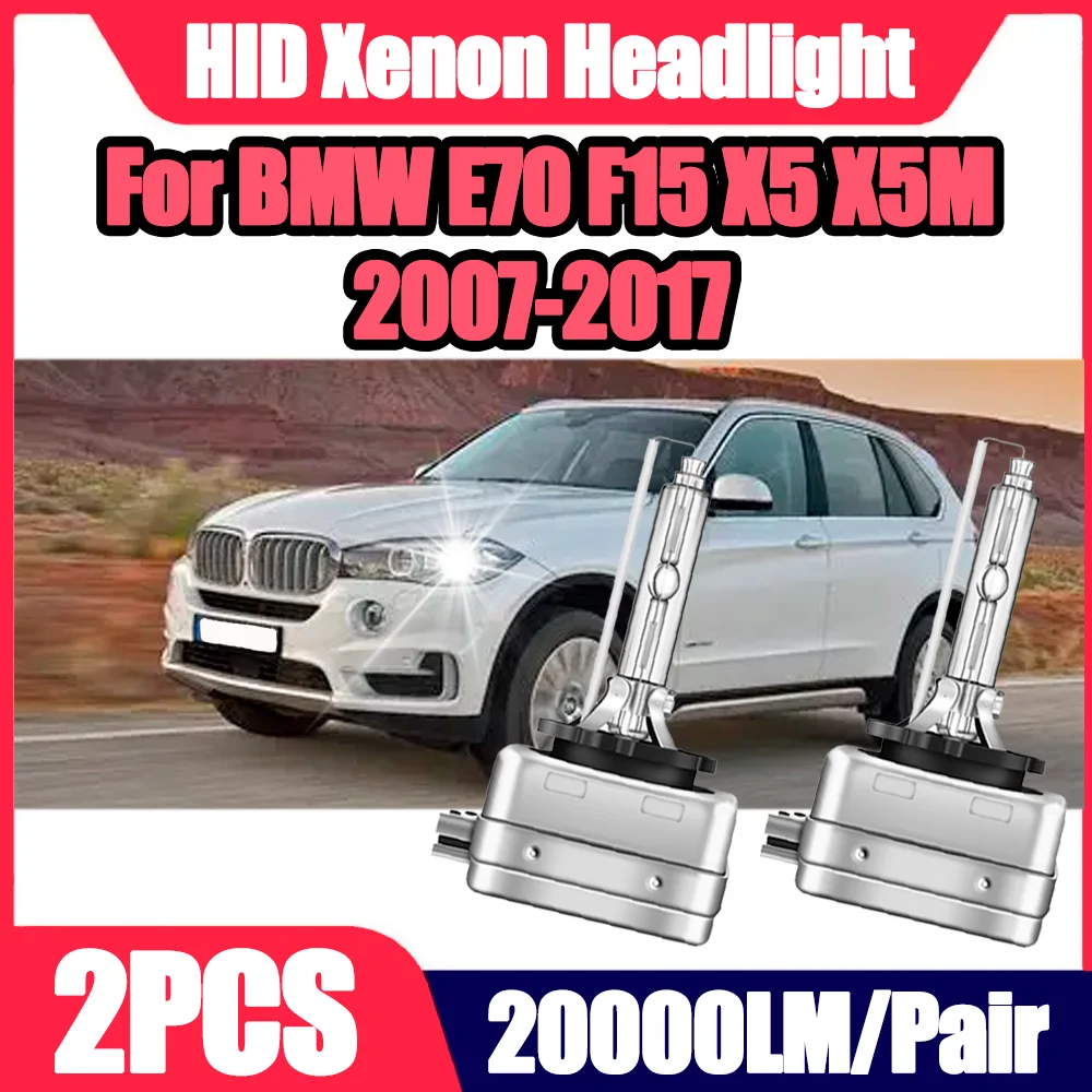 

2X 20000LM Canbus LED Headlights 6000K White Car Front Lights 35W D1S HID Xenon Headlamp Bulbs For BMW E70 F15 X5 X5M 2007-2017