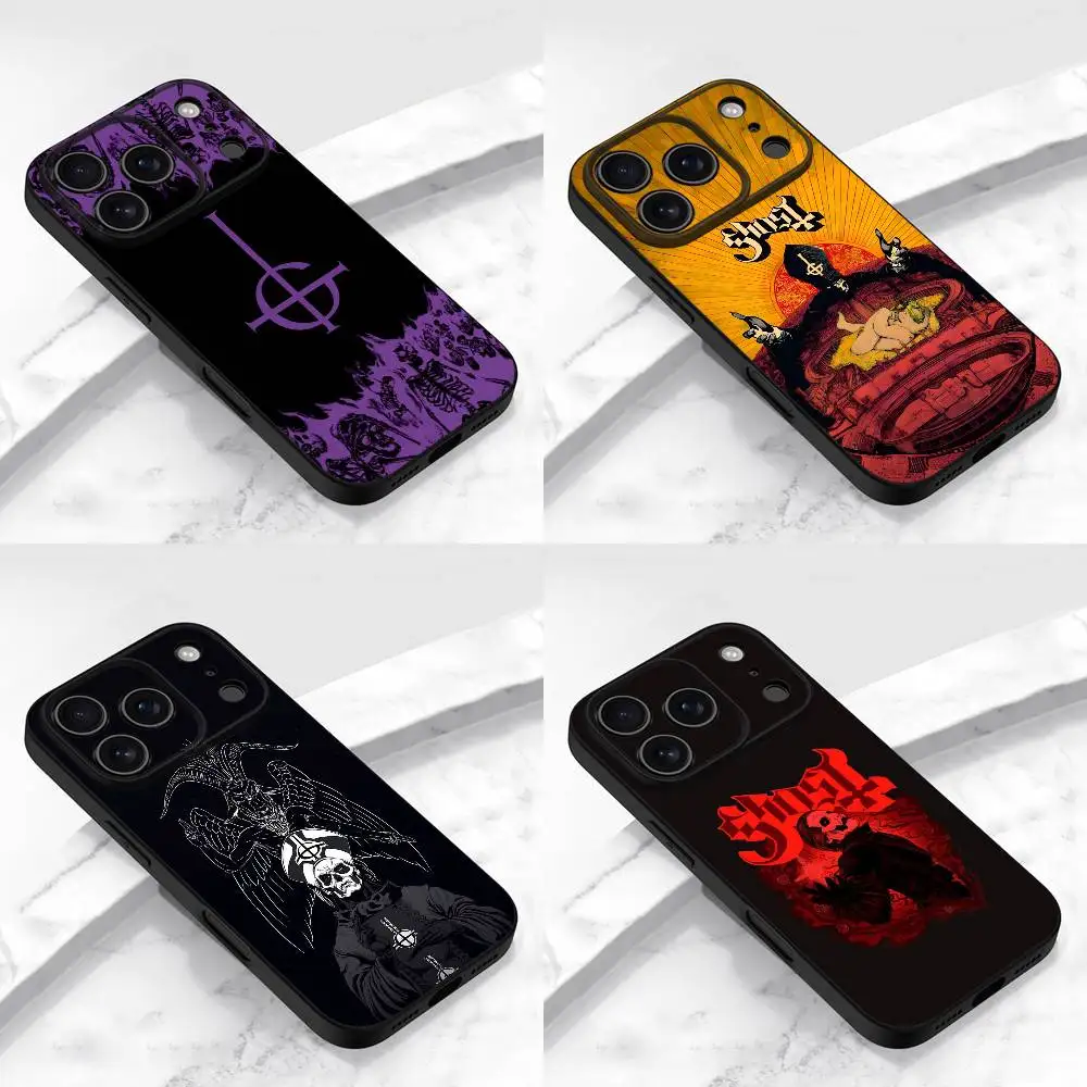 G-Ghost Heavy M-Metal Band Funda de teléfono para iPhone 17,16,15,14,13,12,11,Pro,Max,Plus,E,Air,Mini Funda protectora negra