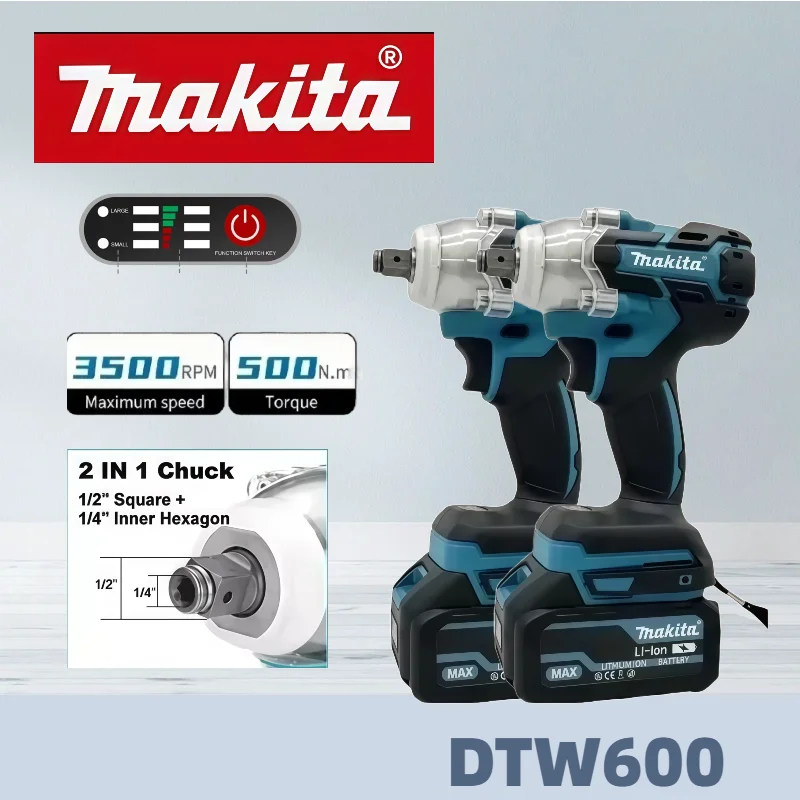 

Аккумуляторный ударный гайковерт Makita 18В DTW600, бесщеточный, для авторемонта, с высоким крутящим моментом, перезаряжаемый инструмент