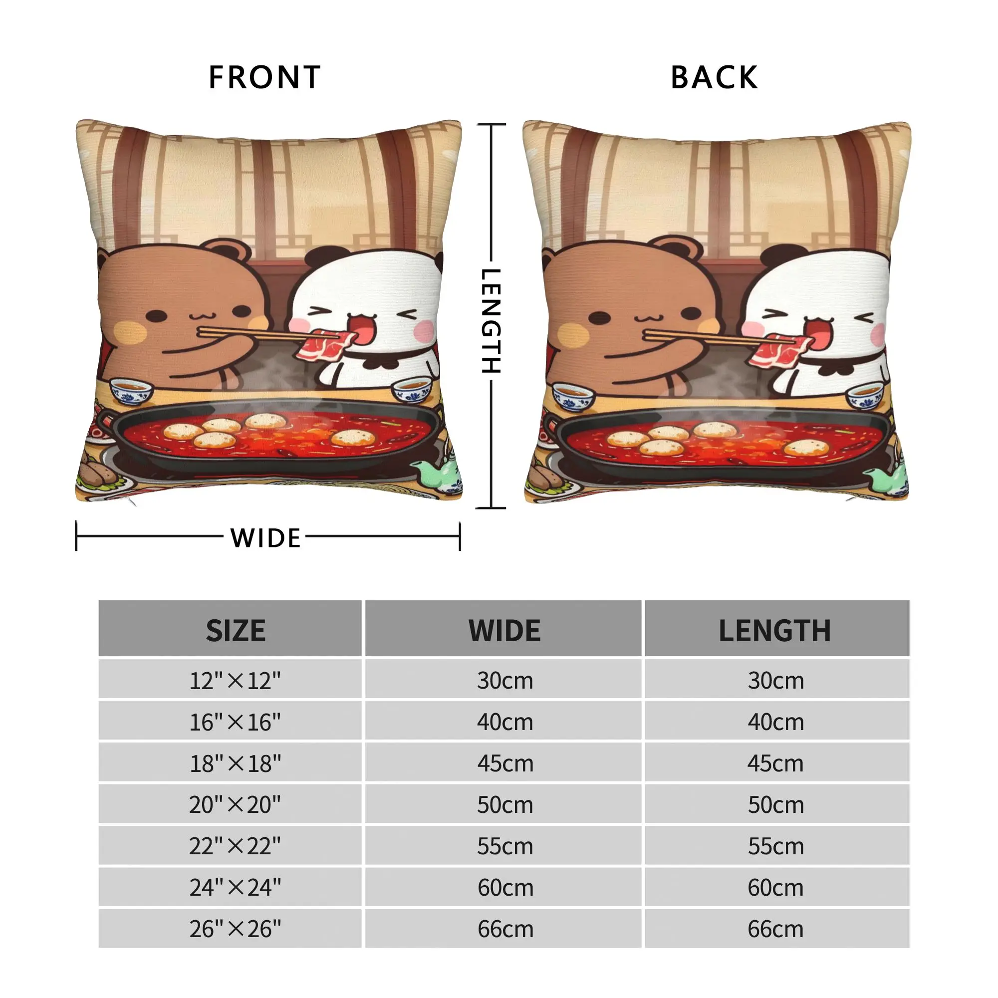Bear And Panda Bubu Dudu Pillow Case  Cushion Cover Soft Graphic Pillow Cover Funny Pillowcases For Sofa Home Decoration