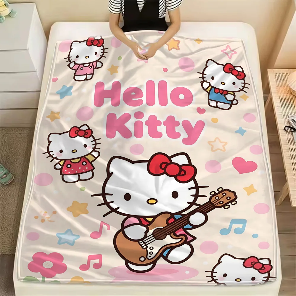 Sanrio HelloKitty Kpop Demon Hunter Blanket Bed Blankets for Winter Hysteric Mini Dandys World Home Blankets and Throws Plaid