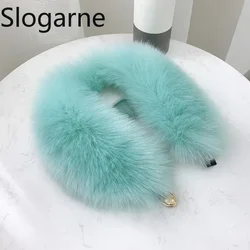Winter Faux Fox Fur Collar Shawl Thick Warm Neck Protection Coat Hood Fur Decor Push Fur Scarf Neckerchief Jacket Collar Wrap