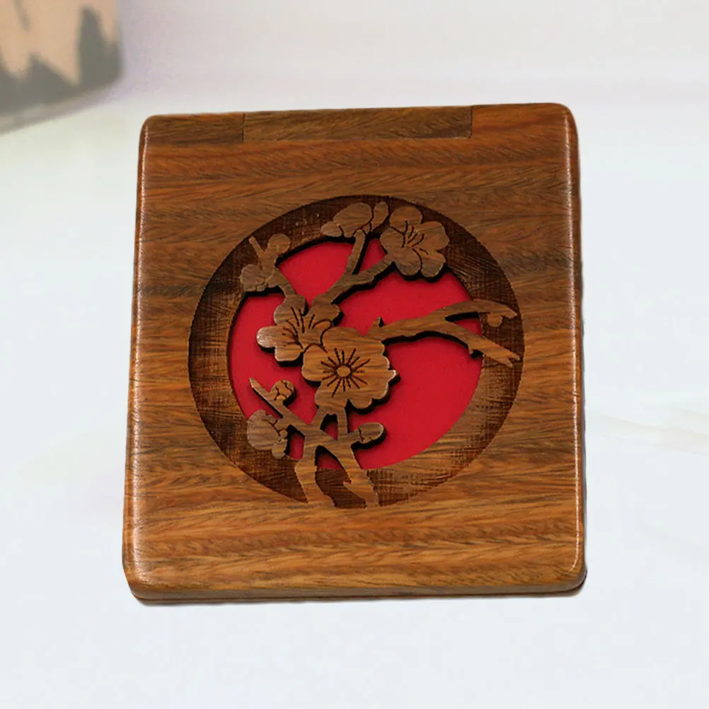 1 stuks prachtige uitgeholde metalen make-upspiegel draagbare compacte bloemenontwerp vintage vrouw cadeau high definition