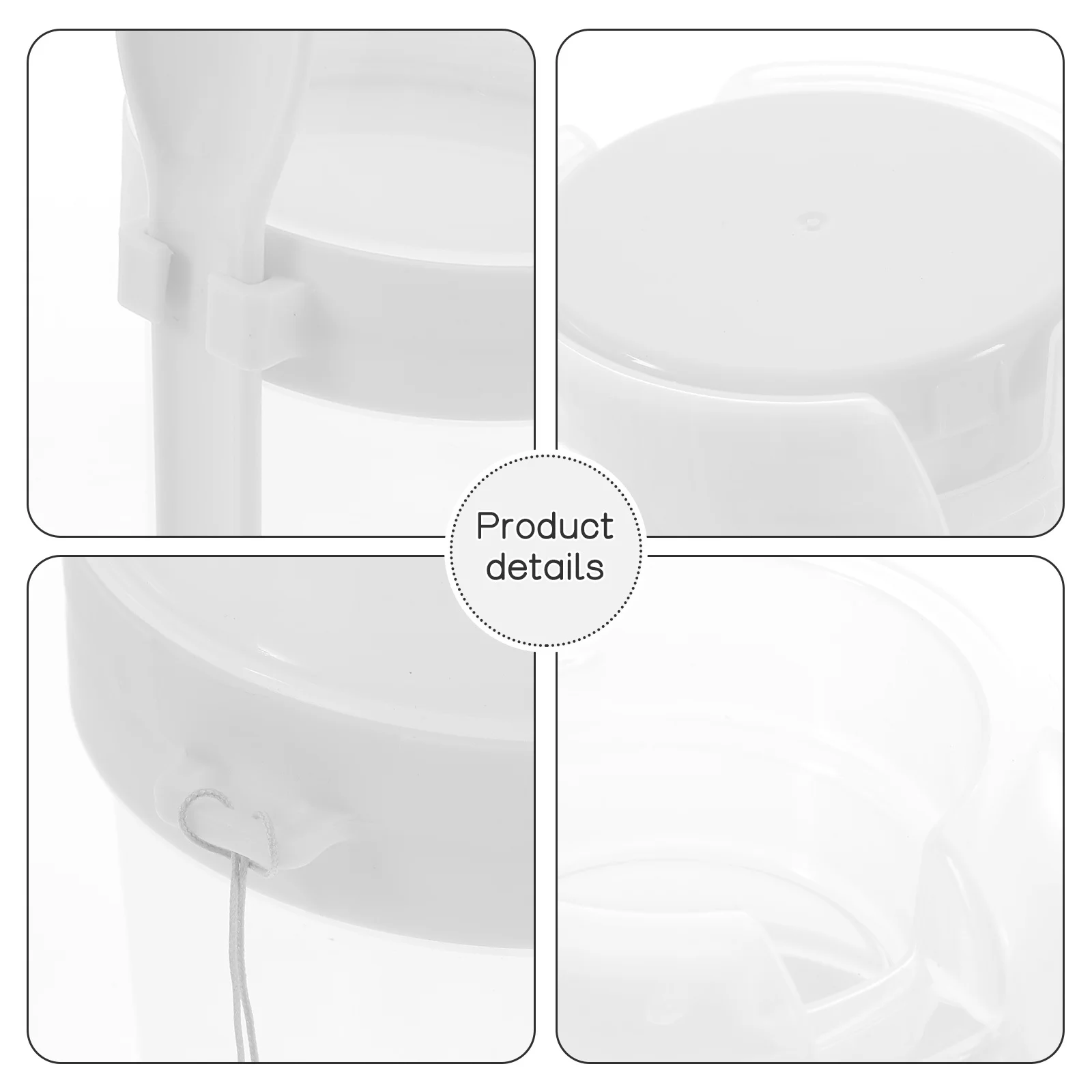 

1Set Overnight Oats Container Double Layers Sealed Cup Spoon PP Material Portable Salad Cup Leak Proof Daily Use