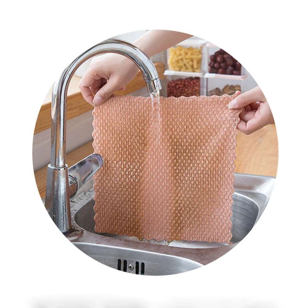 

6pcs Almond Cleaning Towel Absorbent Dishcloth Kitchen Rag For Glass Cookware niture Durable Oil-Free Fast Detergency Cloth