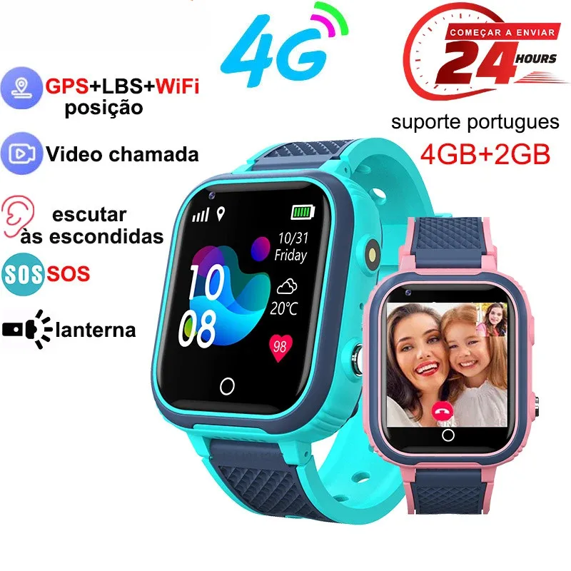 4G Smartwatch Kids GPS WIFI Video Call SOS IP67 Waterproof Child Digital Watch LT21 Camera Monitor Tracker Location Phone Watch