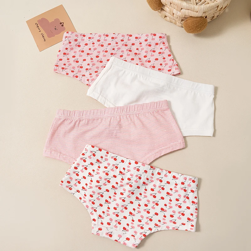 Girls' Briefs Cotton Girls' Underwear Babies in Large Children's Cotton Shorts 4-Pack