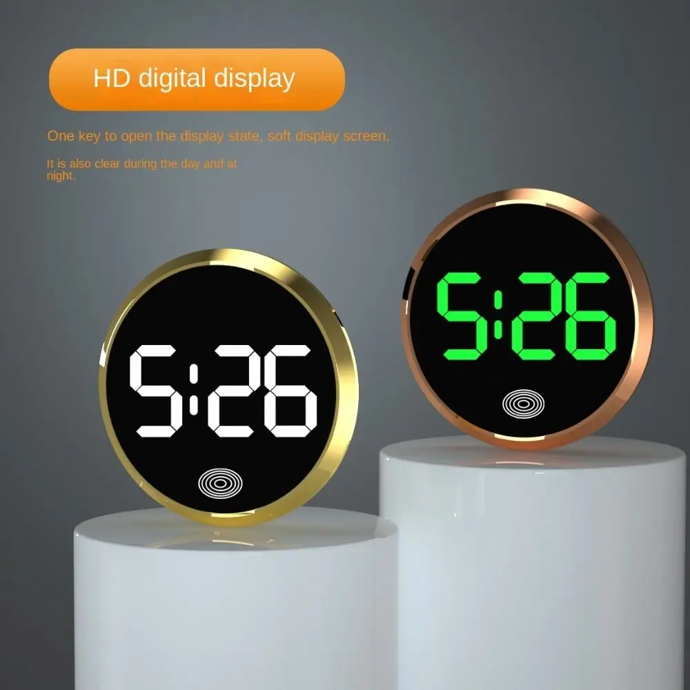 Touch-Activated Car Dashboard Clock LED Time Display Novelty Digital Clock Mini Mute LED Electronic Watch Home/Office