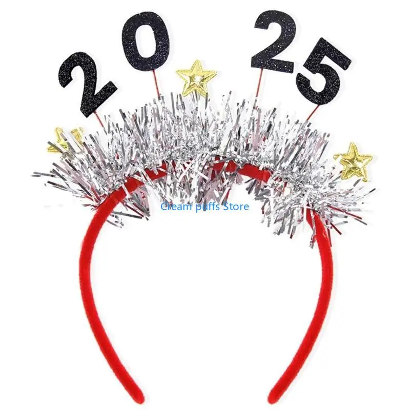50LE Christmas Live Broadcast Sequins Letter Hair Hoop Girl Makeup Carnivals Hairband