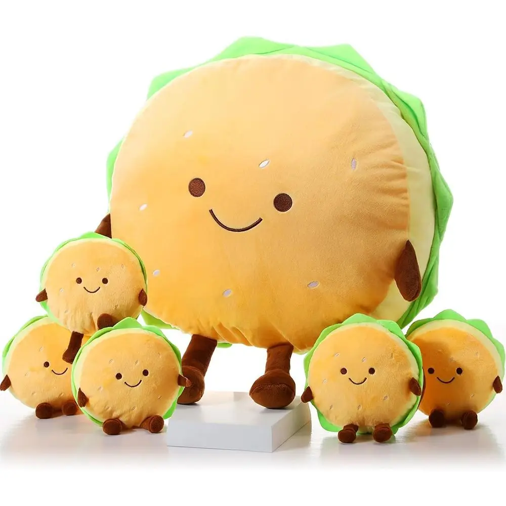 

New Cute Plush Toy Hamburgers Food Toy Doll with Zipper Plush Plush Pillow Gift for Boys Girls